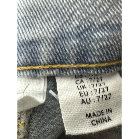 Happily Grey Jean Skirt Size 7 Full Button Front Woth Slipt Amd Pockets Blue NWT - Picture 5 of 7